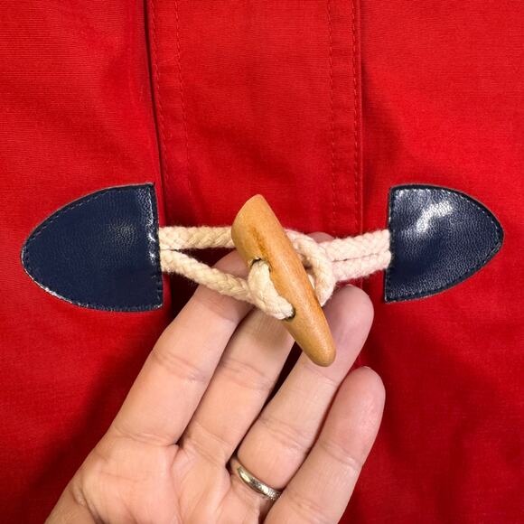 ALFRED DUNNER Coat Jacket 14 Nautical Barn Gingham Lining Toggle & Zip Closure - Picture 12 of 16